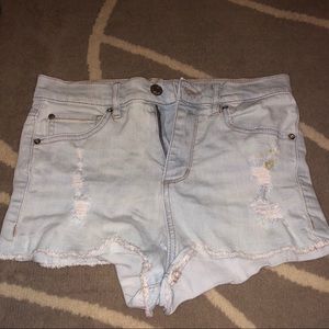 Garage Light Wash Jean Shorts High Waisted